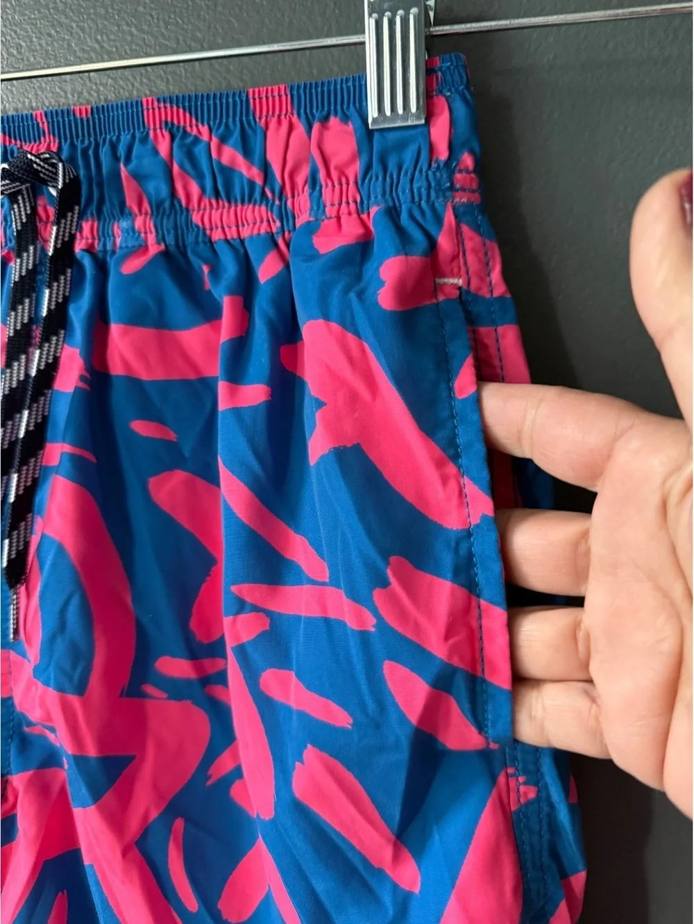 J.Crew Swimwear Men's Swim Shorts Blue and Pink Size 10